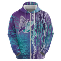 Suicide Prevention Awareness Zip Hoodie Maile Pikake Lokelani Crown Flower Lei Inspired LT9 - Polynesian Pride