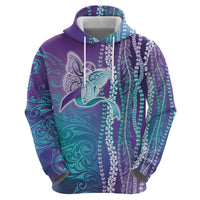 Suicide Prevention Awareness Zip Hoodie Maile Pikake Lokelani Crown Flower Lei Inspired LT9 - Polynesian Pride
