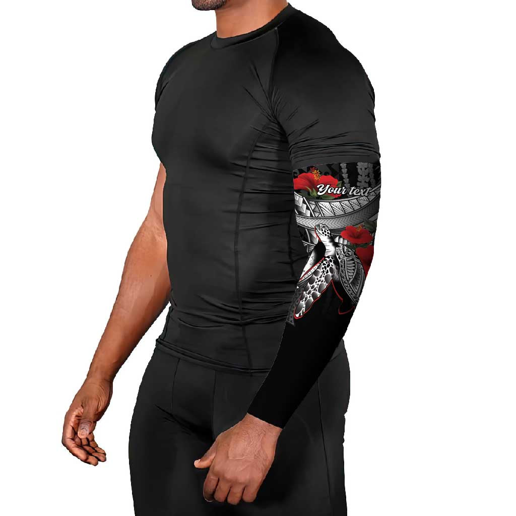 Hawaiian Honu Personalized Arm Sleeves Black Tribal Hook Pattern