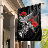 Hawaiian Honu Personalized Garden Flag Black Tribal Hook Pattern