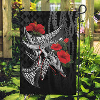 Hawaiian Honu Personalized Garden Flag Black Tribal Hook Pattern