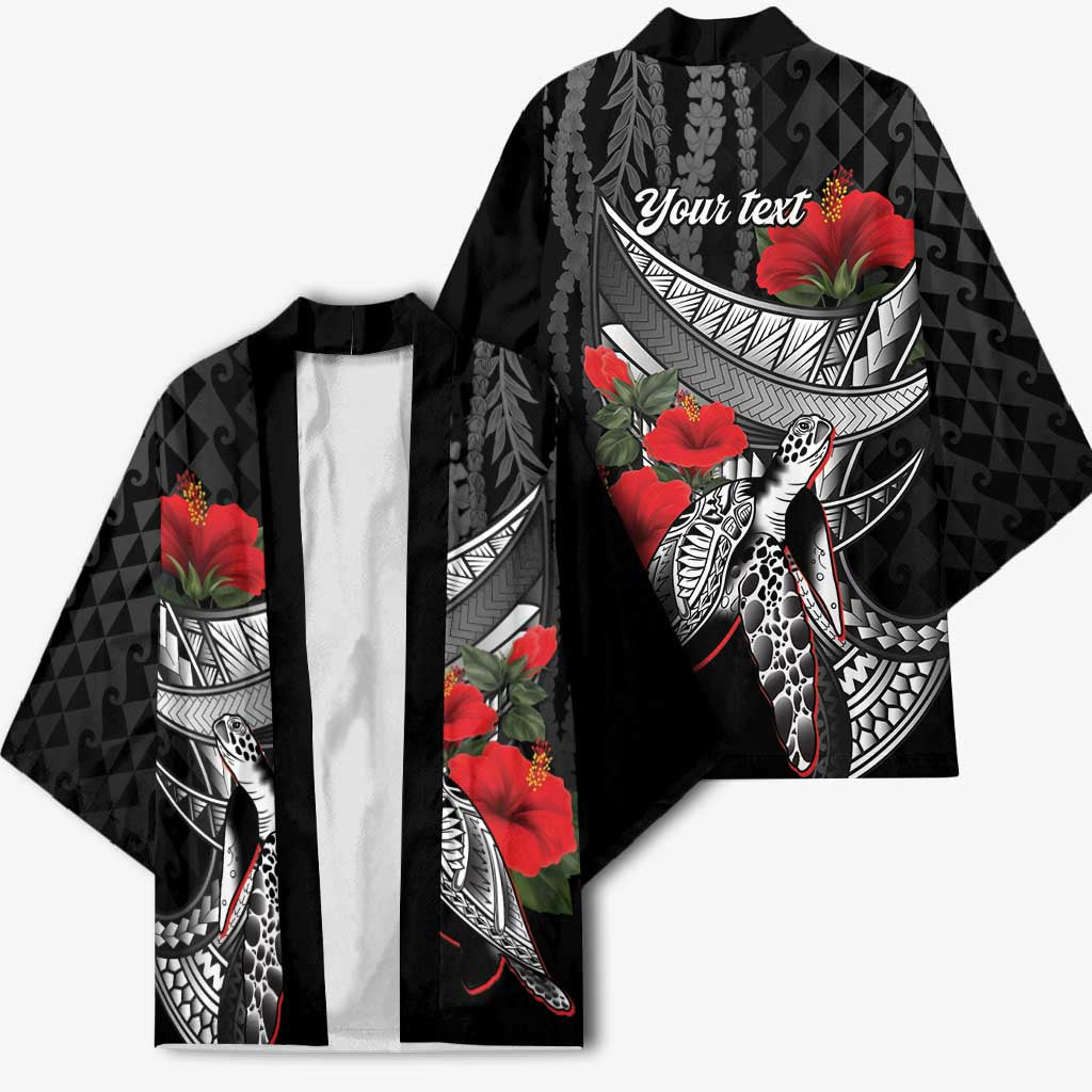 Hawaiian Honu Personalized Kimono Black Tribal Hook Pattern