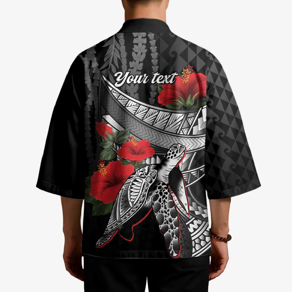 Hawaiian Honu Personalized Kimono Black Tribal Hook Pattern
