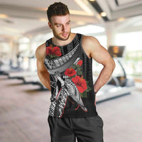 Hawaiian Honu Personalized Men Tank Top Black Tribal Hook Pattern