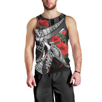 Hawaiian Honu Personalized Men Tank Top Black Tribal Hook Pattern