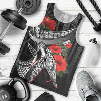 Hawaiian Honu Personalized Men Tank Top Black Tribal Hook Pattern