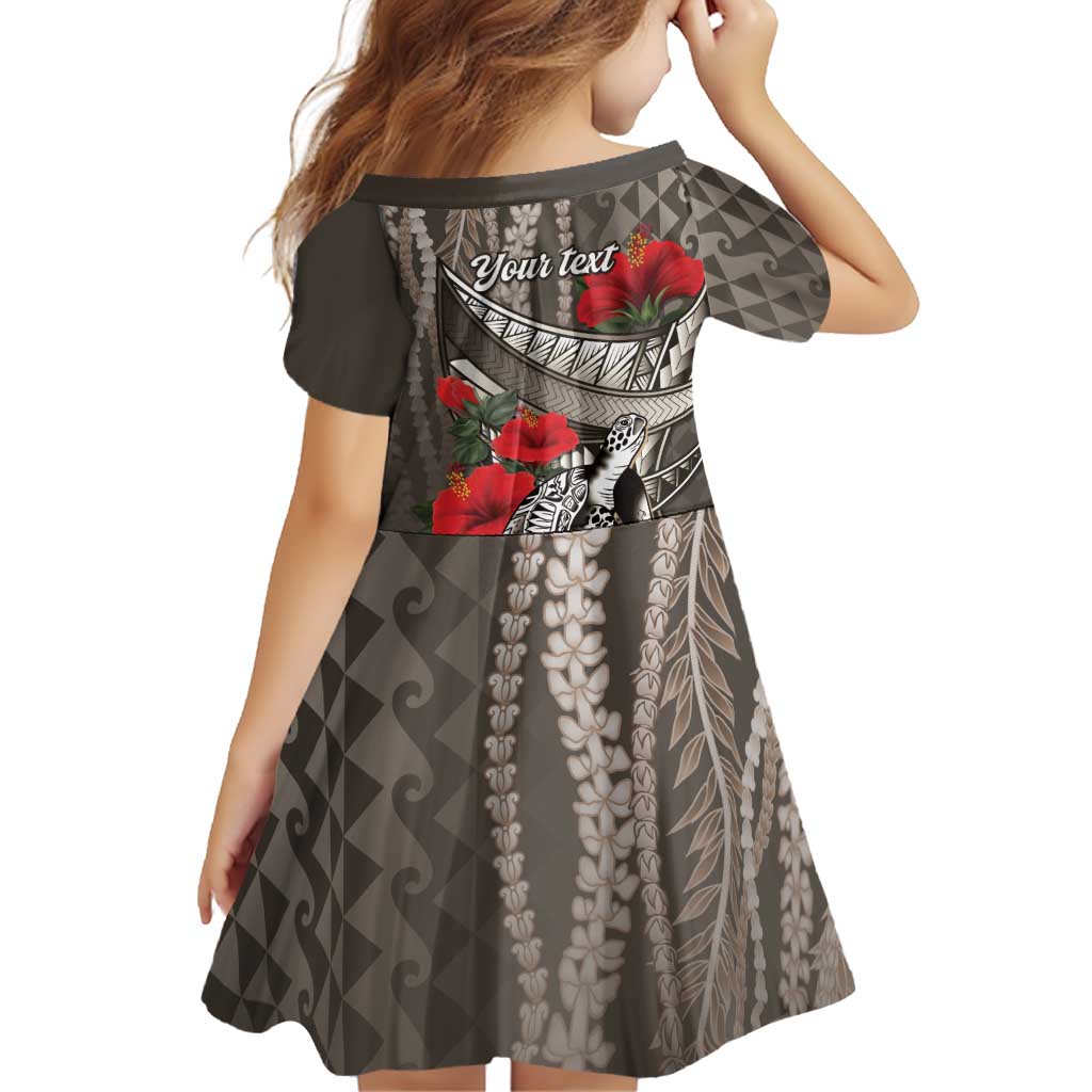 Hawaiian Honu Personalized Family Matching Summer Maxi Dress and Hawaiian Shirt Mocha Mousse Hibiscus Tribal Hook Pattern