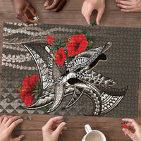 Hawaiian Honu Personalized Puzzle Mocha Mousse Hibiscus Tribal Hook Pattern