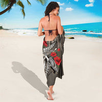 Hawaiian Honu Personalized Sarong Mocha Mousse Hibiscus Tribal Hook Pattern