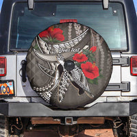 Hawaiian Honu Personalized Spare Tire Cover Mocha Mousse Hibiscus Tribal Hook Pattern