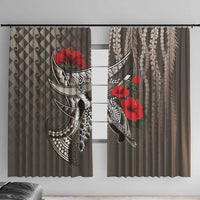 Hawaiian Honu Personalized Window Curtain Mocha Mousse Hibiscus Tribal Hook Pattern