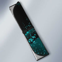 Hawaiian Honu Personalized Auto Sun Shade Dark Cyan Maile Pikake Flower Lei Inspired