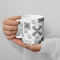 Black Hawaiian Quilt Pattern Ceramic Mug Mixed Polynesian Tribal Arty - Polynesian Pride