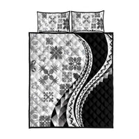 Black Hawaiian Quilt Pattern Quilt Bed Set Mixed Polynesian Tribal Arty