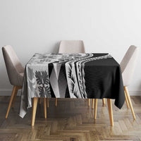 Black Hawaiian Quilt Pattern Tablecloth Mixed Polynesian Tribal Arty