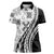 Black Hawaiian Quilt Pattern Women Polo Shirt Mixed Polynesian Tribal Arty