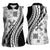 Black Hawaiian Quilt Pattern Women Sleeveless Polo Shirt Mixed Polynesian Tribal Arty