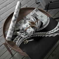 Black Hawaiian Quilt Pattern Wrapping Paper Mixed Polynesian Tribal Arty - Polynesian Pride