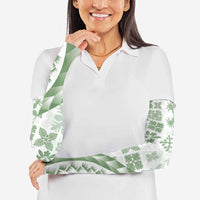 Green Hawaiian Quilt Pattern Arm Sleeves Mixed Polynesian Tribal Arty - Polynesian Pride
