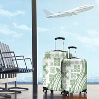 Green Hawaiian Quilt Pattern Luggage Cover Mixed Polynesian Tribal Arty