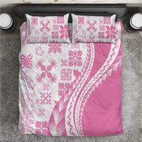 Pink Hawaiian Quilt Pattern Bedding Set Mixed Polynesian Tribal Arty
