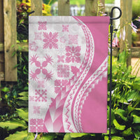 Pink Hawaiian Quilt Pattern Garden Flag Mixed Polynesian Tribal Arty