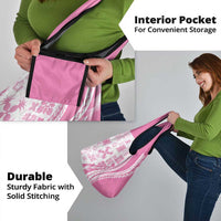 Pink Hawaiian Quilt Pattern Grocery Bag Mixed Polynesian Tribal Arty