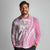 Pink Hawaiian Quilt Pattern Long Sleeve Polo Shirt Mixed Polynesian Tribal Arty