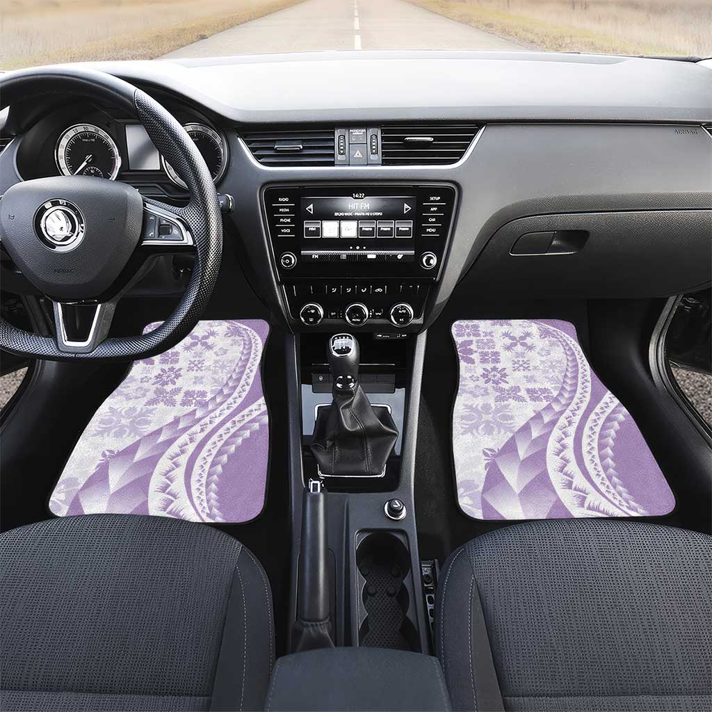 Purple Hawaiian Quilt Pattern Car Mats Mixed Polynesian Tribal Arty