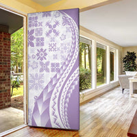 Purple Hawaiian Quilt Pattern Door Cover Mixed Polynesian Tribal Arty - Polynesian Pride