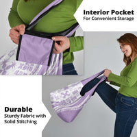 Purple Hawaiian Quilt Pattern Grocery Bag Mixed Polynesian Tribal Arty