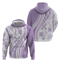 Purple Hawaiian Quilt Pattern Hoodie Mixed Polynesian Tribal Arty