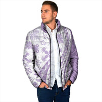 Purple Hawaiian Quilt Pattern Padded Jacket Mixed Polynesian Tribal Arty - Polynesian Pride