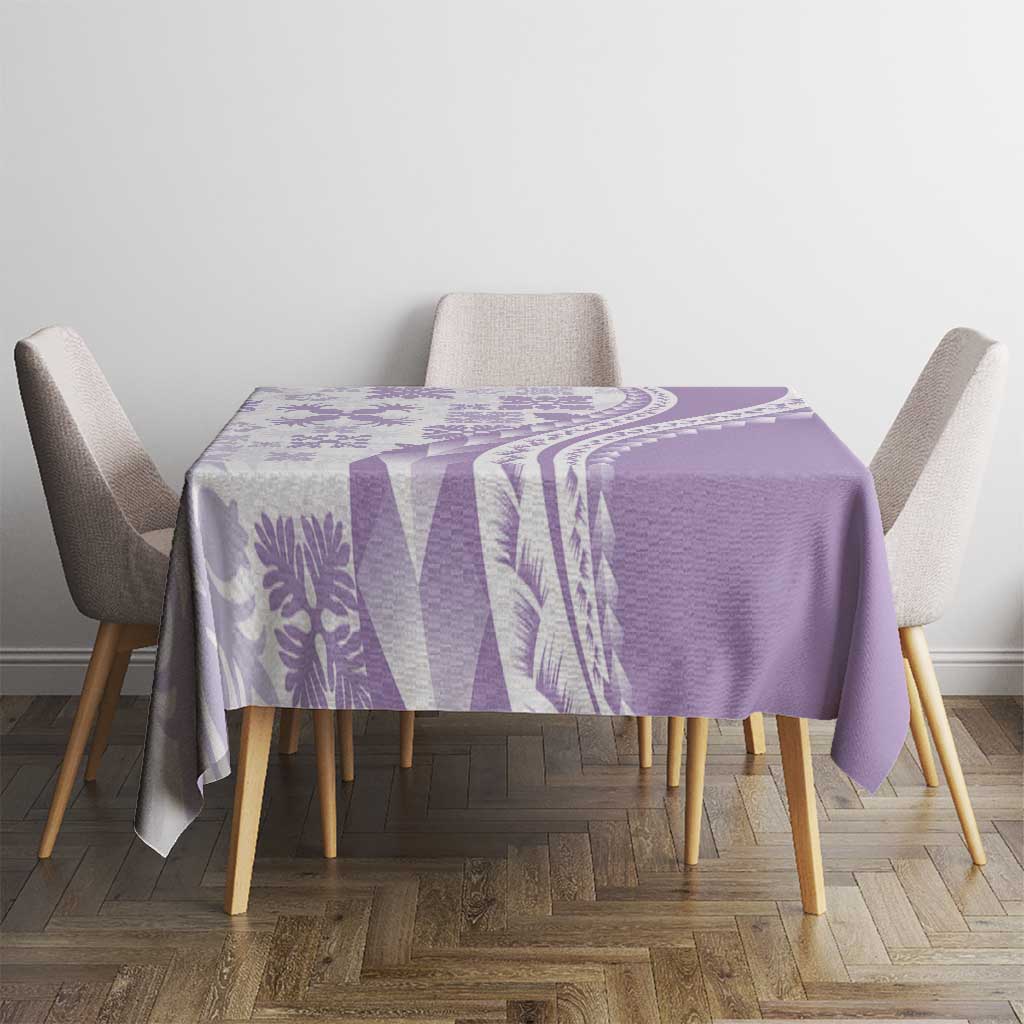 Purple Hawaiian Quilt Pattern Tablecloth Mixed Polynesian Tribal Arty