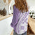 Purple Hawaiian Quilt Pattern Women Casual Shirt Mixed Polynesian Tribal Arty