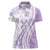Purple Hawaiian Quilt Pattern Women Polo Shirt Mixed Polynesian Tribal Arty