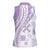 Purple Hawaiian Quilt Pattern Women Sleeveless Polo Shirt Mixed Polynesian Tribal Arty