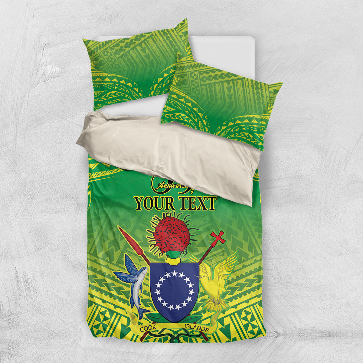 Cook Islands Constitution Day Bedding Set Kuki Airani Since 1965