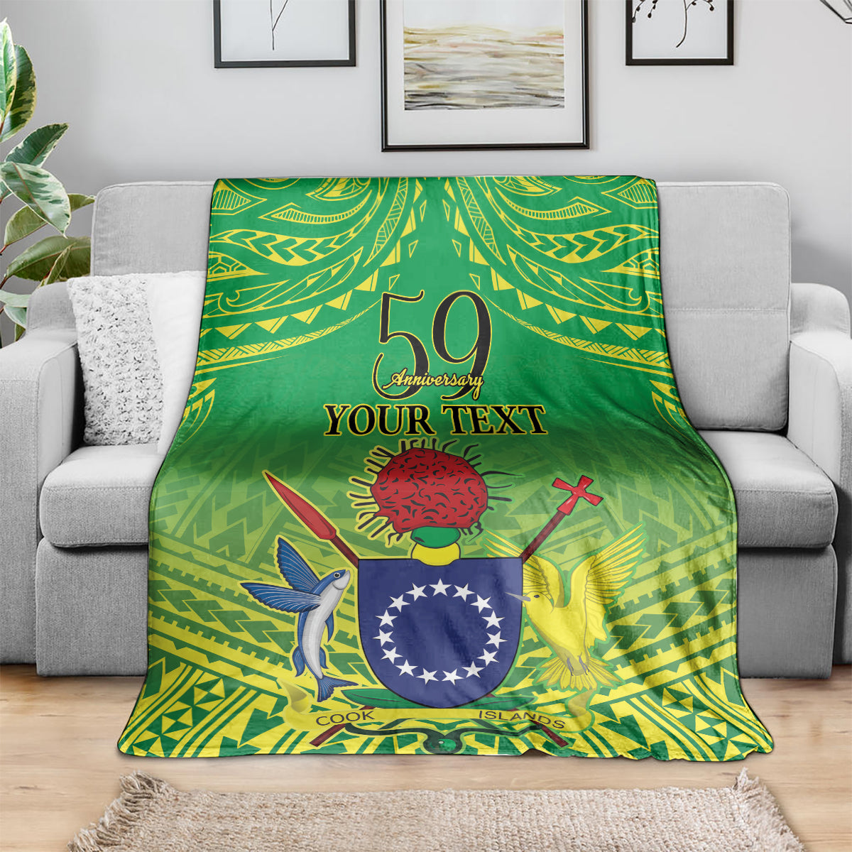 Cook Islands Constitution Day Blanket Kuki Airani Since 1965