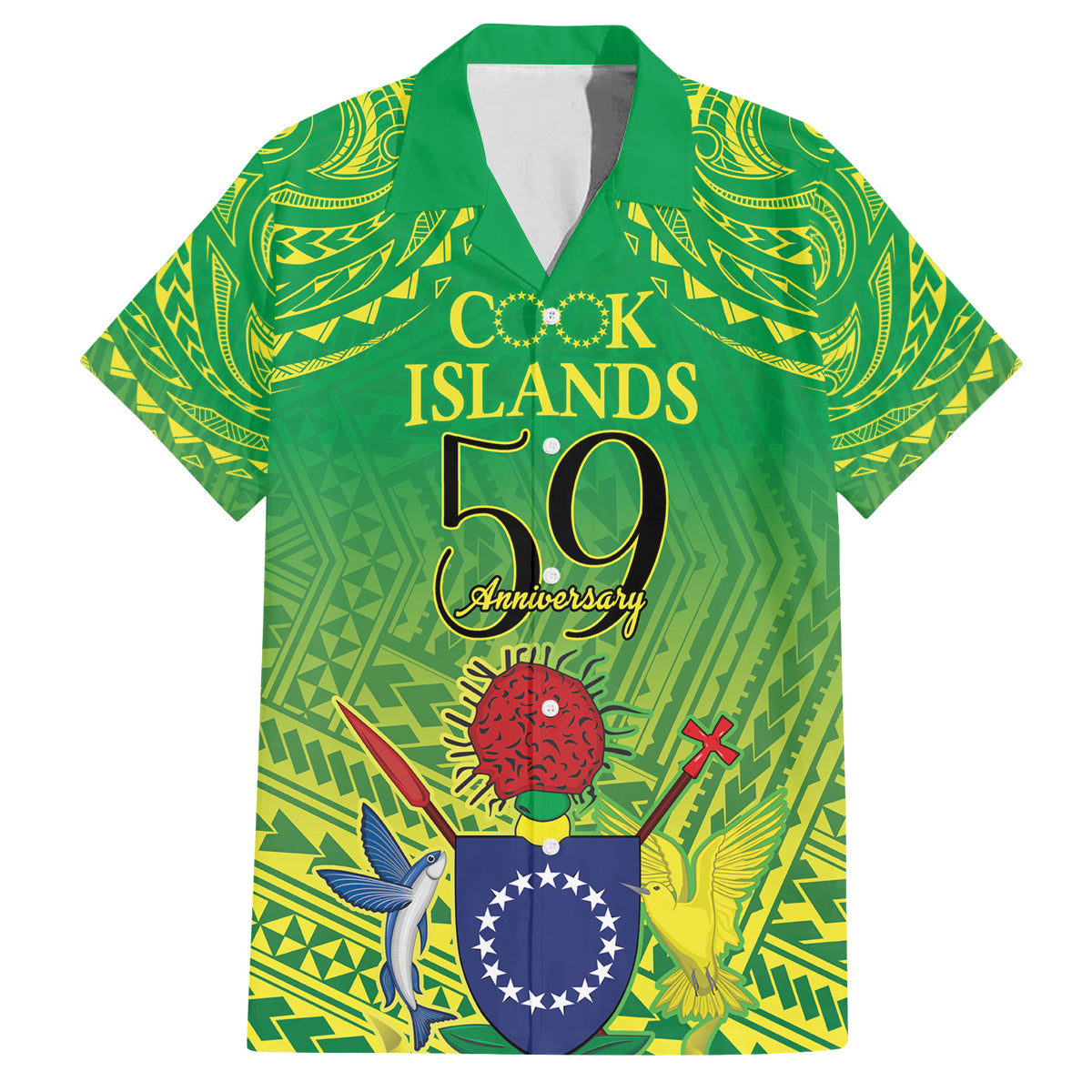 Cook Islands Constitution Day Family Matching Puletasi and Hawaiian Shirt Kuki Airani Since 1965