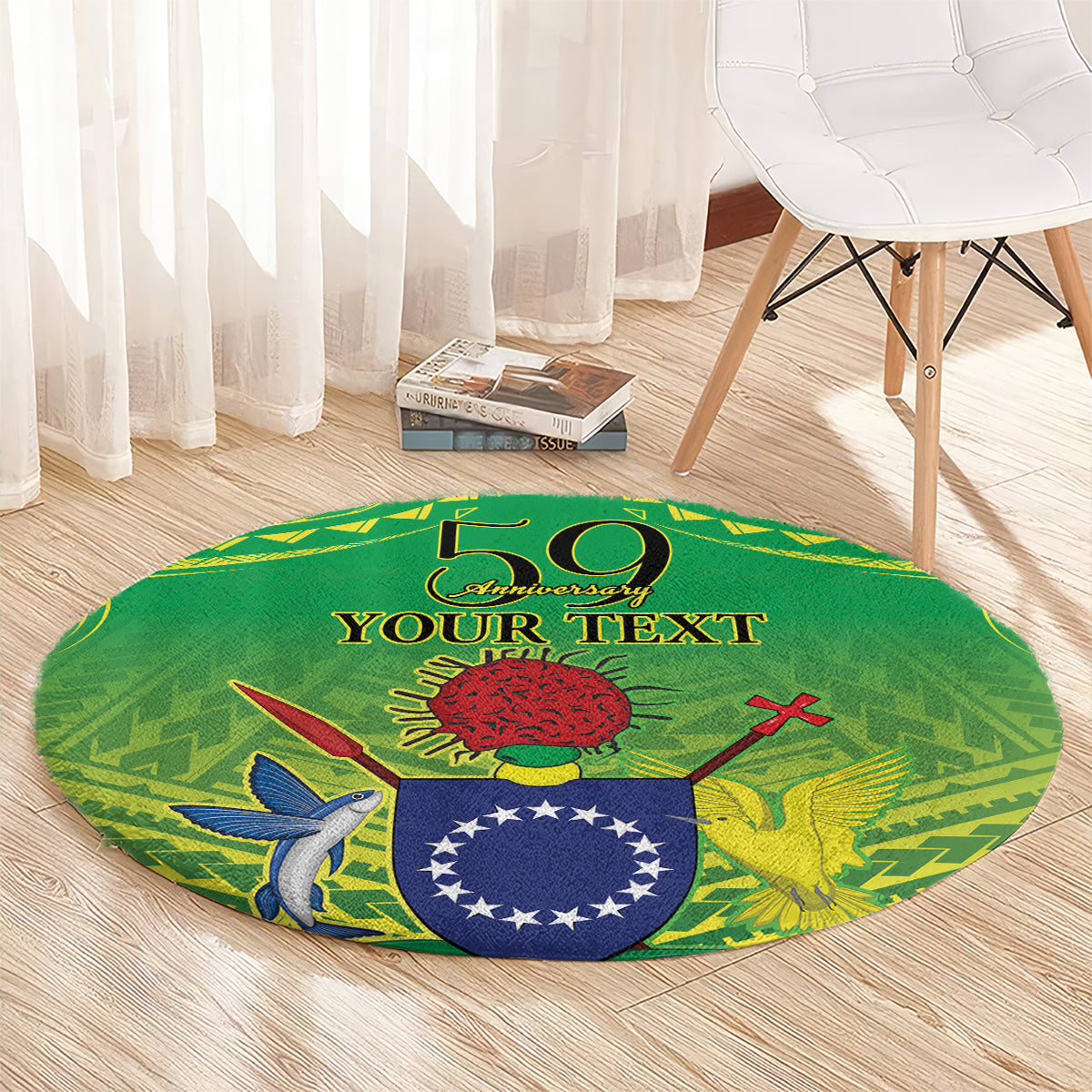 Cook Islands Constitution Day Round Carpet Kuki Airani Since 1965 LT9 - Polynesian Pride