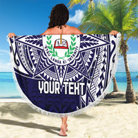 Personalised Tonga Sia'atoutai Theological College Beach Blanket Since 1948 Special Kupesi Pattern