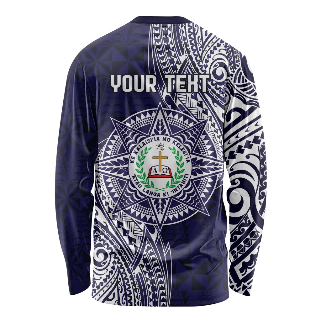 Personalised Tonga Sia'atoutai Theological College Long Sleeve Shirt Since 1948 Special Kupesi Pattern