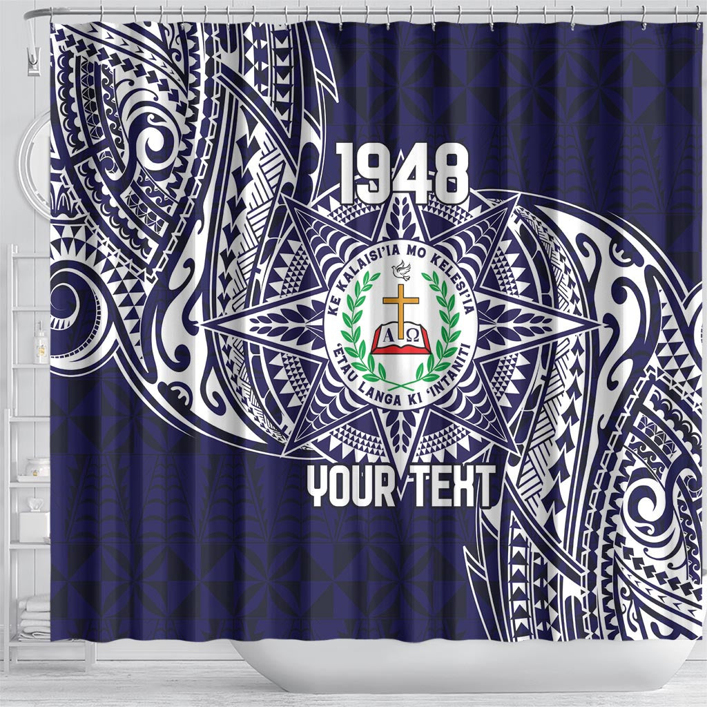 Personalised Tonga Sia'atoutai Theological College Shower Curtain Since 1948 Special Kupesi Pattern