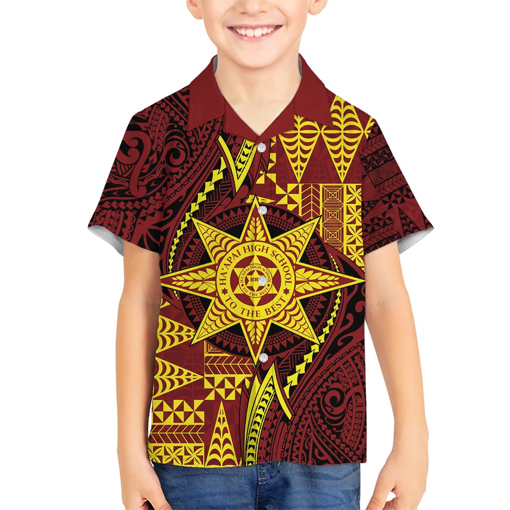 Personalised Tonga Haapai High School Family Matching Summer Maxi Dress and Hawaiian Shirt Special Kupesi Pattern