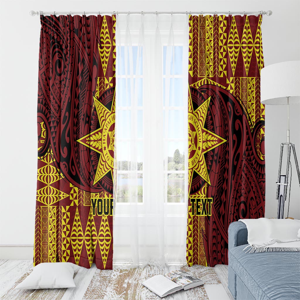 Personalised Tonga Haapai High School Window Curtain Special Kupesi Pattern