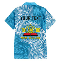 Personalised Tonga Lavengamalie College Family Matching Off The Shoulder Long Sleeve Dress and Hawaiian Shirt Since 1980 Special Kupesi Pattern