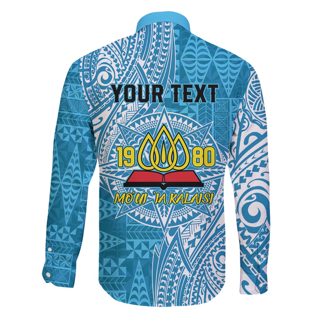 Personalised Tonga Lavengamalie College Family Matching Off Shoulder Short Dress and Hawaiian Shirt Since 1980 Special Kupesi Pattern