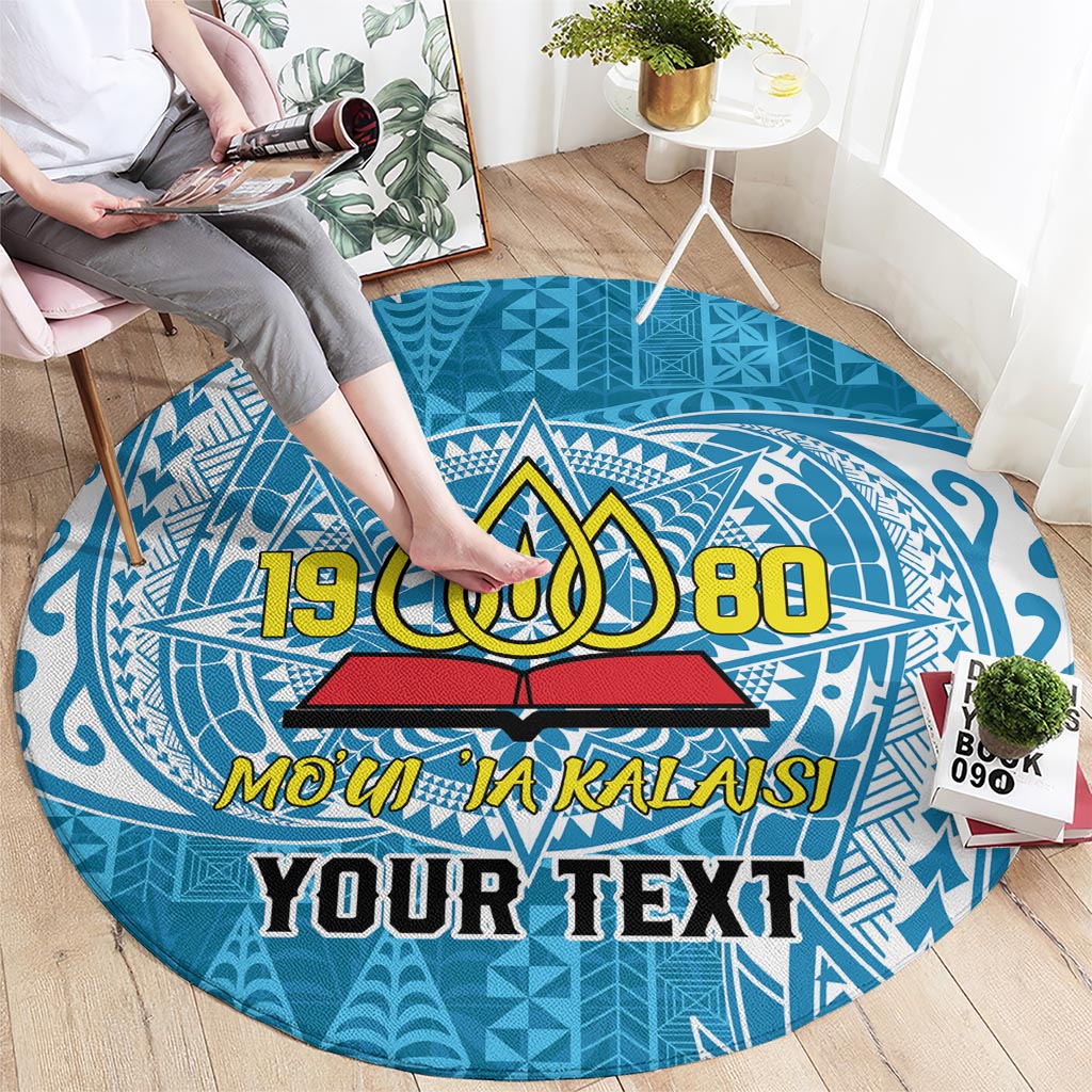 Personalised Tonga Lavengamalie College Round Carpet Since 1980 Special Kupesi Pattern