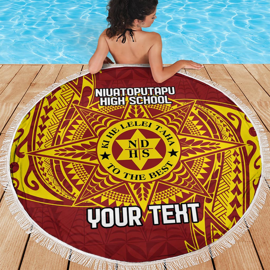 Personalised Tonga Niuatoputapu High School Beach Blanket Special Kupesi Pattern